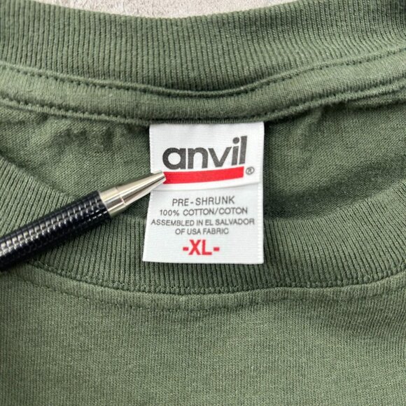 Vintage Mash Graphic Tee Mens XL y2k Short Sleeve TV Show Army Green - Picture 5 of 8